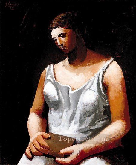 Mujer en blanco 1922 Cubismo Pintura al óleo